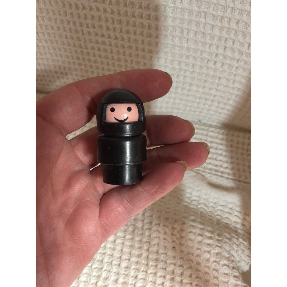 Vintage Unisex Fisher Price Little People Pilot Driver Figure OS Black